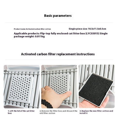 Filtros de Carbón Activado para Arenero Cerrado - Pack de 3 Piezas Desodorizante - Image 11