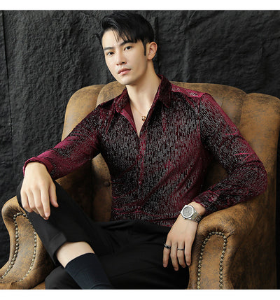 Camisa Slim Fit Brillante para Hombre - Estilo Personalidad - Image 12