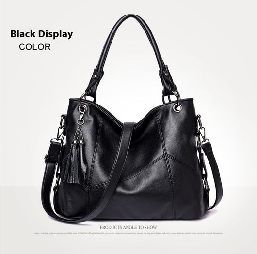 Bolso Bandolera de Cuero PU con Detalles de Costura y Borlas para Mujer - Image 16