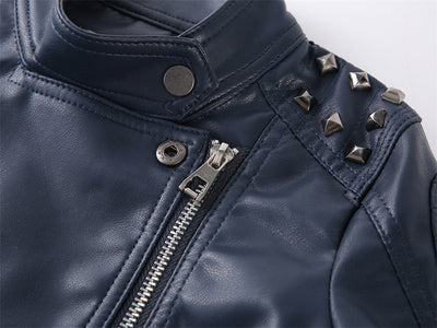 Chaqueta de Cuero Casual para Niños - Diseño Liso Moderno - Image 11