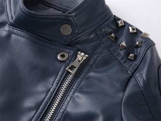 Chaqueta de Cuero Casual para Niños - Diseño Liso Moderno - Image 11