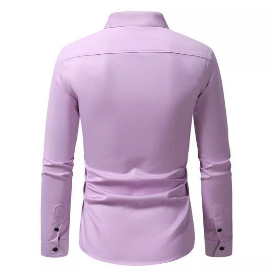Camisa Casual de Manga Larga con Bordados para Hombre - Image 2
