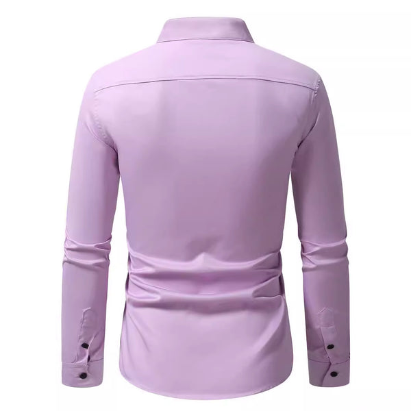 Camisa Casual de Manga Larga con Bordados para Hombre