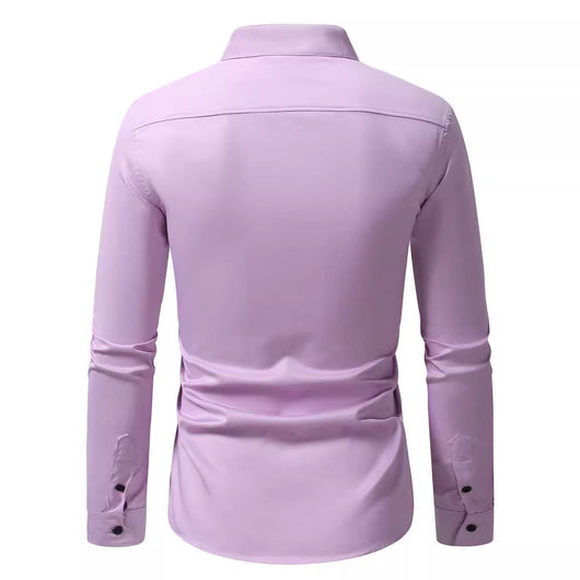 Camisa Casual de Manga Larga con Bordados para Hombre - Image 2