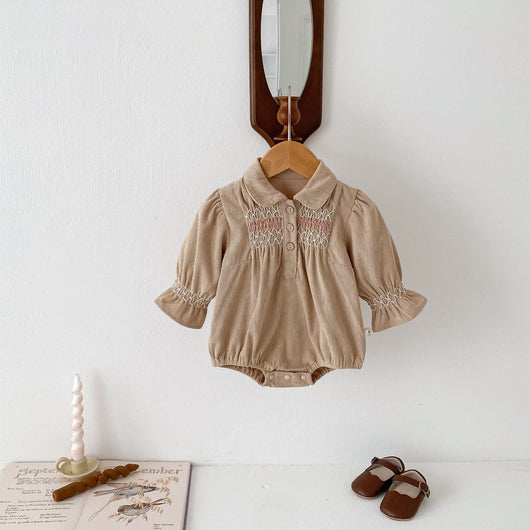 Vestido Enterizo de Pana para Bebé Niña con Diseño Triangular - Image 13
