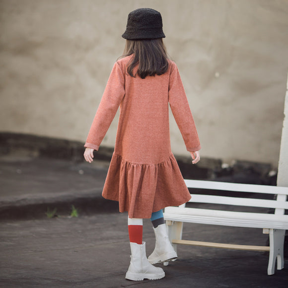 Vestido Literario Negro Cuello Alto Ajustado Mamá e Hija