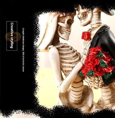 Adorno de Pareja Calaveras en Resina - Estilo Gótico Romántico - Image 14