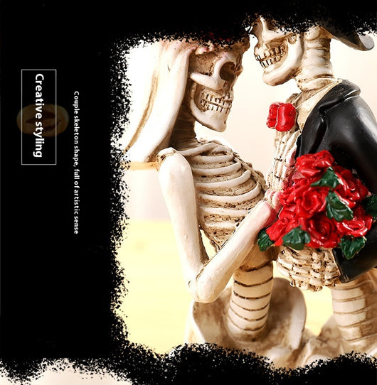 Adorno de Pareja Calaveras en Resina - Estilo Gótico Romántico - Image 14