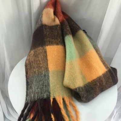 Bufanda de Cashmere a Cuadros con Rayas Coloridas para Otoño - Image 5