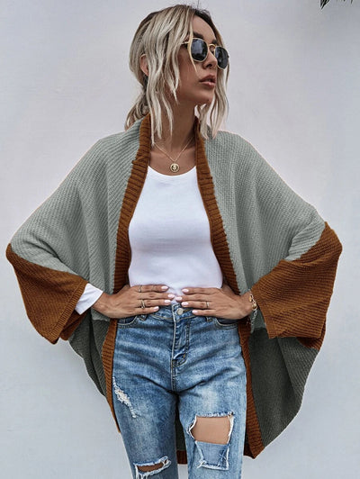 Cardigan Tejido de Bloques de Color - Suéter Abrigo Versátil - Image 9