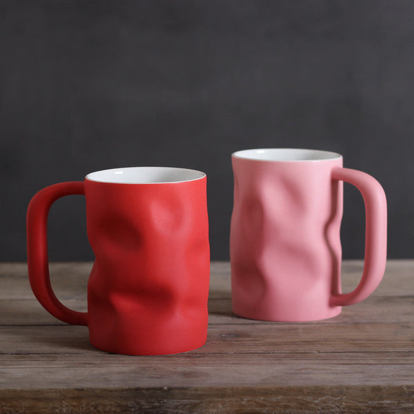 Taza Azul Klein Grande de Cerámica Maciza - Capacidad Amplia