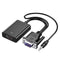 Adaptador VGA a HDMI con Audio y Alimentación - Conexión 1080p Plug and Play