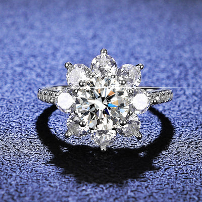 Anillo de Plata con Moissanita y Girasol para Mujer - Image 8