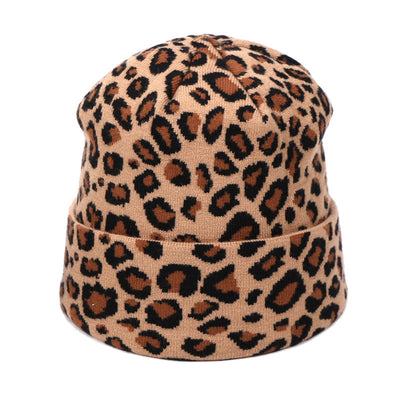 Conjunto de Gorro y Bufanda de Lana Tejida con Estampado de Leopardo - Image 8