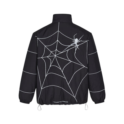 Chaqueta de Cuero PU con Bordado de Telaraña - Estilo Universitario Unisex Trendy - Image 5