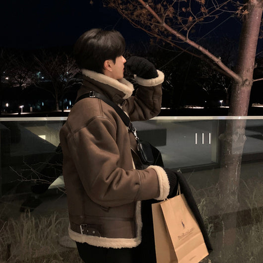 Abrigo de Invierno para Hombre con Lana de Cordero Integrada y Algodón Acolchado Reforzado - Image 37