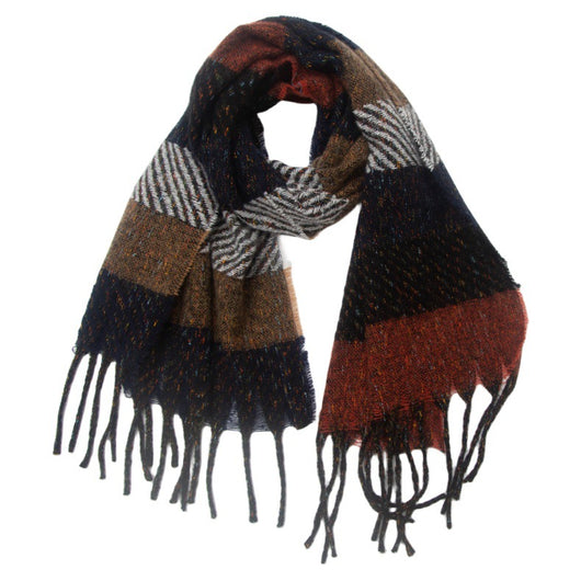 Bufanda Unisex a Rayas con Borlas - Cuello Cálido Europeo y Americano - Image 12