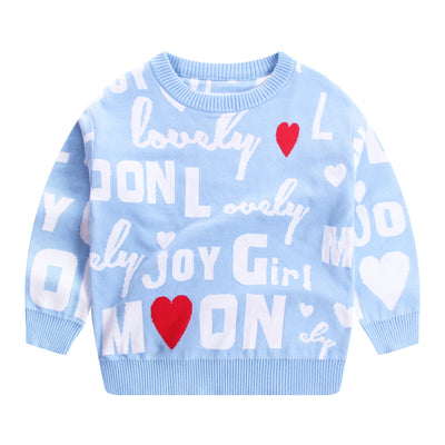 Suéter Infantil Otoño Algodón Doble Tejido con Diseño Love Letter - Image 9