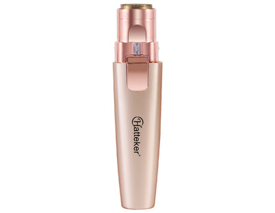 Two mint green and rose gold 2-in-1 electric eyebrow shaping devices with USB cables and packaging. - Image 18
