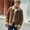 Chaqueta de Cuero Vintage Estilo Casual Americano