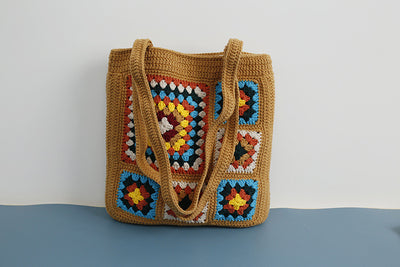 Bolso de Hombro con Patrón Cuadros en Lana - Image 10