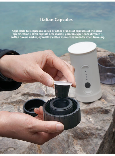 Cafetera Portátil Eléctrica para Viajes - Cápsula y Molida con Cargador para Auto - Image 10