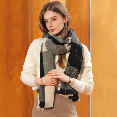 Chal de Cachemira Artificial Grueso para Mujer - Abrigo Cálido de Invierno