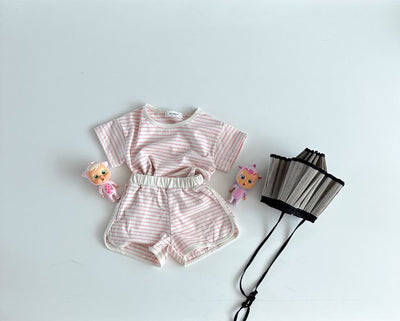 Pijama Infantil de Rayas Transpirable - Shorts y Camiseta de Manga Corta - Image 8