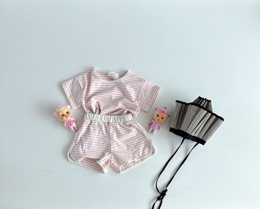 Pijama Infantil de Rayas Transpirable - Shorts y Camiseta de Manga Corta - Image 8