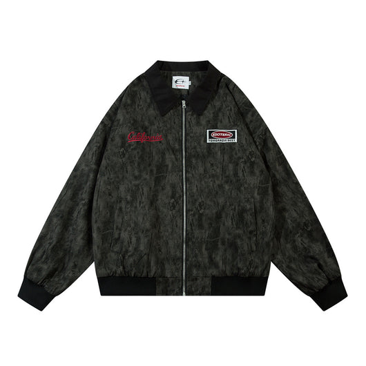 Chaqueta Suelta Oversize con Cuello Solapa y Teñido Tie-Dye - Image 6