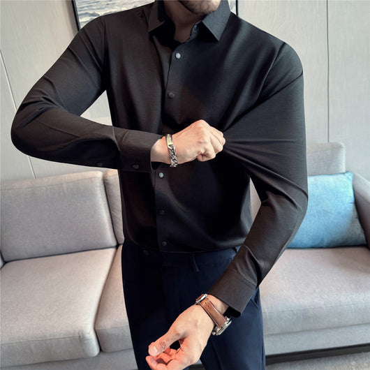 Camisa Stretch Sin Costuras para Hombre con Botones Reforzados - Image 6