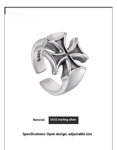 Anillo de Plata Esterlina 925 con Cruz Desgastada - Image 8