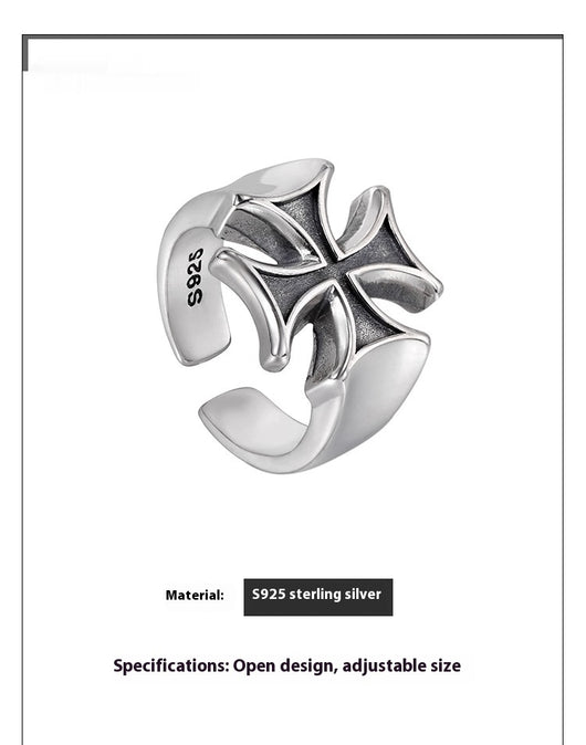 Anillo de Plata Esterlina 925 con Cruz Desgastada - Image 8