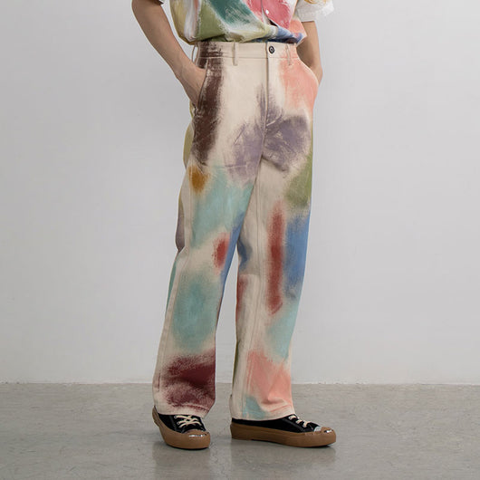 Pantalones Rectos Sueltos Pintados a Mano para Mujer - Image 9