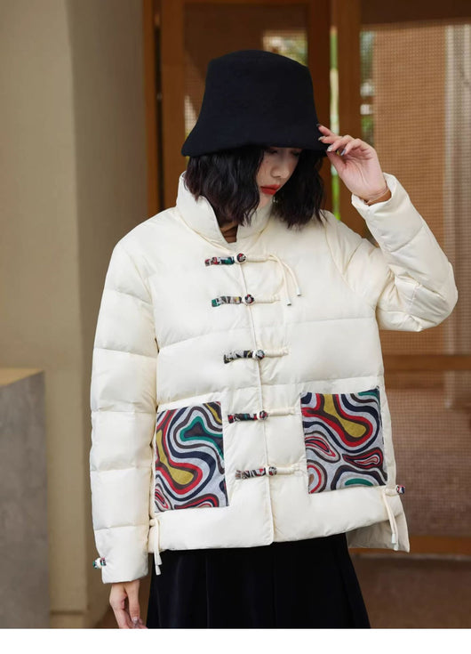 Chaqueta Acolchada Retro Estilo Chino con Cuello Alto para Mujer - Image 17