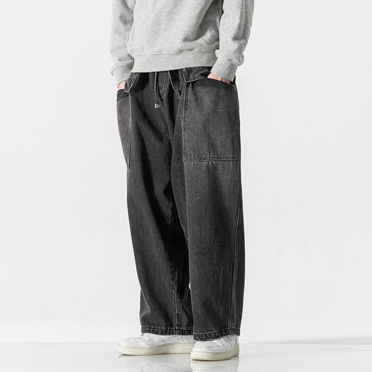 Pantalón Ancho Recto Estilo Japonés Talla Grande - Image 10