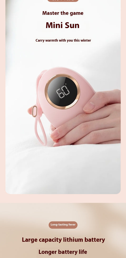 Dark green paw-shaped hand warmer and power bank with a cute bear design, held in a hand with white faux fur gloves. - Image 25