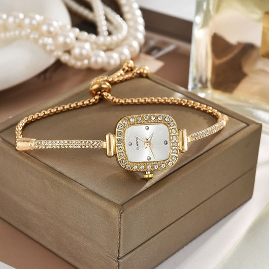 Reloj Pulsera Cuadrado con Diamantes y Diseño de Cuerda Trenzada - Image 12