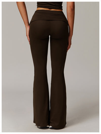 Pantalones Yoga Plisados Cintura Alta para Mujer - Diseño Acampanado Versátil - Image 38