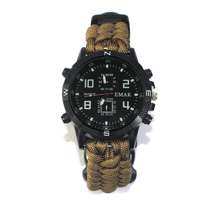 Reloj de Supervivencia Táctica AK17 con Brújula Multifunción y Cuerda Paracord Tejida - Image 11