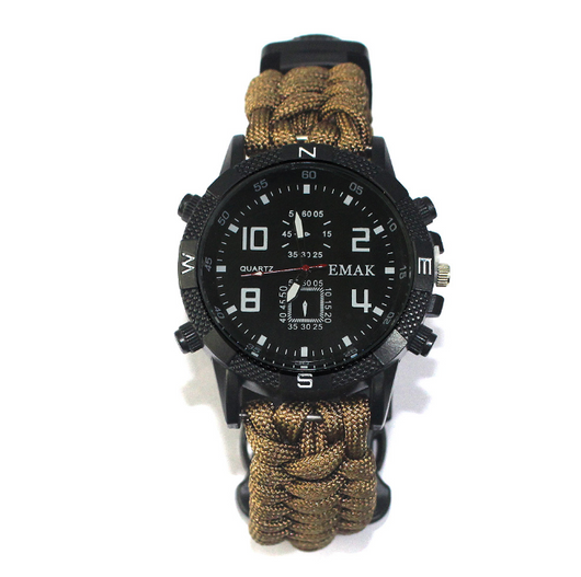Reloj de Supervivencia Táctica AK17 con Brújula Multifunción y Cuerda Paracord Tejida - Image 11