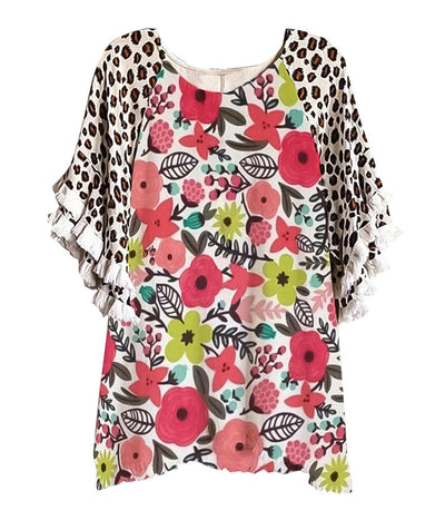 Blusa Suelta Cuello Redondo con Volantes de Encaje y Bloques de Color para Mujer - Image 24
