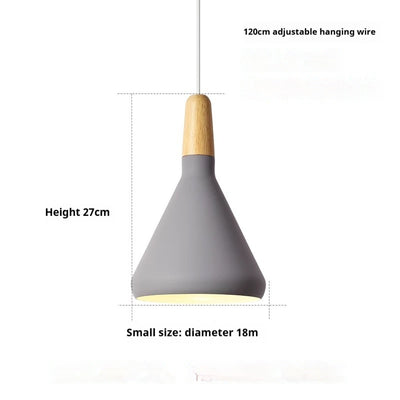 Lámpara Colgante Nórdica de Madera Sólida y Aluminio Diseño Minimalista - Image 9