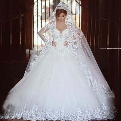 Blusa de Encaje Elegante Manga Larga para Novias