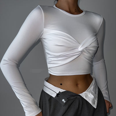 Blusa Manga Larga Elegante para Mujer