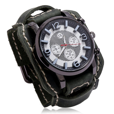 Pulsera de Cuero para Hombre Estilo Vintage Desgastado - Image 3