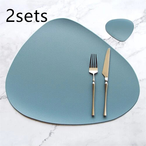 Mantel Individual Aislante de Cuero PU - Posavasos Antideslizante para Cocina - Image 22