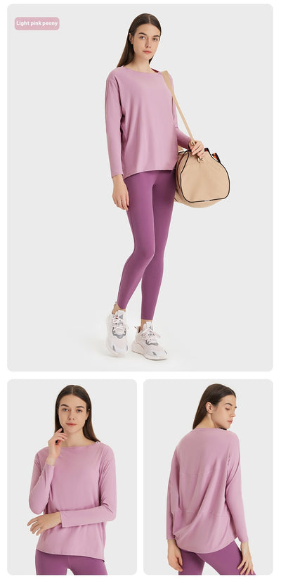 Blusa Deportiva Suelta de Manga Larga Efecto Segunda Piel - Image 22
