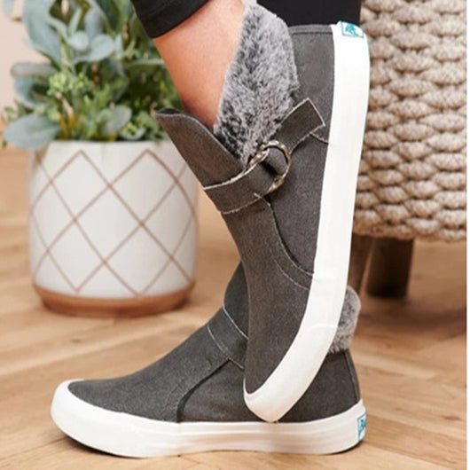Botas de Plataforma para Mujer con Hebilla de Terciopelo - Image 4