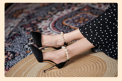 Sandalias de Perla con Tacón Stiletto para Mujer - Talla Pequeña - Image 10